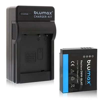 Immagine di Blumax Batteria 700 mAh 7,2 V 5 Wh + caricatore alimentatore di rete sostituisce Panasonic DMW BLH7 / BLH7E BLH7PP compatibile con Lumix DMC GM1 GM5 GF7
