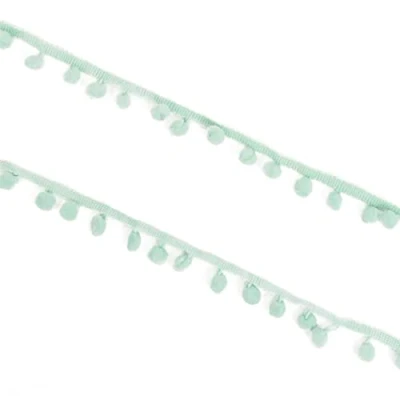 Immagine di Craftelier Nastro con pompon per decorare progetti di artigianato e scrapbooking Realizzato in poliestere Larghezza 12 mm Lunghezza 2 m Colore menta