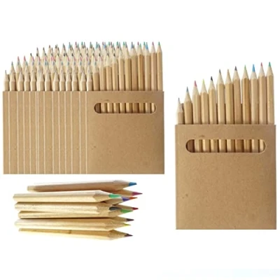 Immagine di 10 Sets di Matite Colorate per Bambini Partituki. Ciascuno con 12 Mini Crayon. Ideale Bomboniere, Scolastiche e Regalini Fine Festa Compleanno