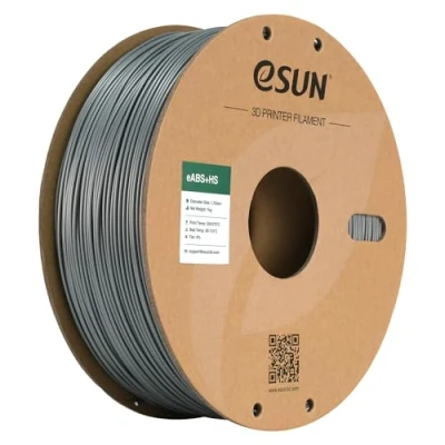 Immagine di eSUN ABS+ Filamento 1,75 mm, ABS+HS per stampante 3D ad alta velocità ABS Plus, precisione dimensionale +/ 0,03 bobina da 1 kg (2,2 libbre) la stampa Speedy, Argento