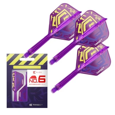 Immagine di Target Darts Luke Littler Campione del Mondo K Flex Flights e Sistema ad Albero, No.6 Il Kflex Nuke 2025 Edition, Voli Alberi Integrati Tutto in Uno (Confezione da 3) Intermedio, 26mm