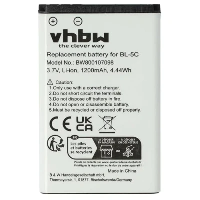 Immagine di vhbw batteria compatibile con Alcatel 3BN67330AA, 8232, 8232 DECT, Mitel 5610, NEC G355 (1200mAh, 3,7V, Li Ion) Sostituisce RTR001F01, 10000058.