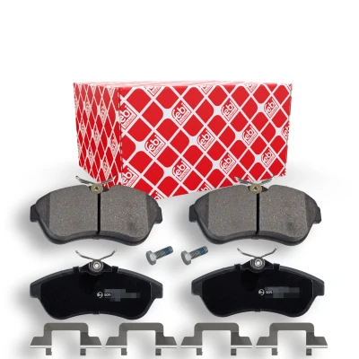 Immagine di FEBI BILSTEIN 16591 Kit pastiglie freno Assale anteriore senza contatto segnalazione usura con materiale di fissaggio CITROËN: C3 II, I Hatchback