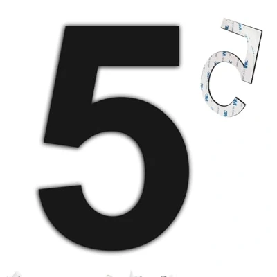 Immagine di nanlyiau 3in/7.5cm numero civico esterno adesivo numeri civici di Acciaio in Solido Inossidabile SUS304(5)