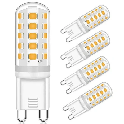 Immagine di YUIIP Lampadina LED G9 Dimmerabile 5W, Sostituisce Lampada Alogena 40W 50W, Luce Bianco Caldo 2700K, Senza Sfarfallio e Stroboscopio, 400LM, Base Standard, Confezione da 4 Pezzi
