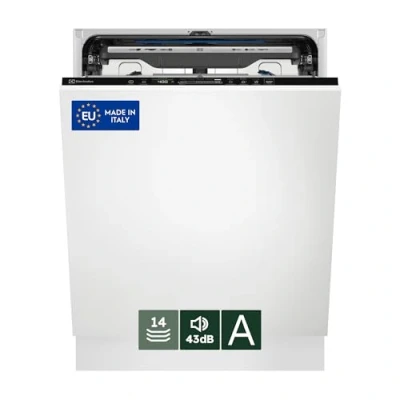 Immagine di Electrolux SatelliteClean 600 Lavastoviglie Integrata Totale EES68615L, Tecnologia AirDry e AutoSense, 14 Coperti, 60 cm, QuickSelect, Mulinello Satellitare, Beam on Floor, Aqualock, Classe B