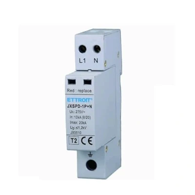 Immagine di ETTROIT SCARICATORE LIMITATORE DI SOVRATENSIONE 1 MODULO TIPO T2 1P+N 10KA 20KA SPD A LIMITAZIONE PER BARRA DIN