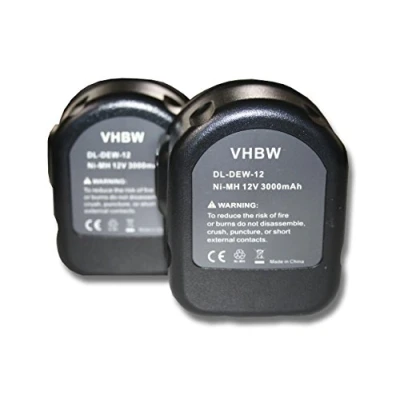 Immagine di vhbw 2x Batteria sostituisce Rems 571510, 571510 R12, 571513 per attrezzi da lavoro (3000mAh, 12V, NiMH)