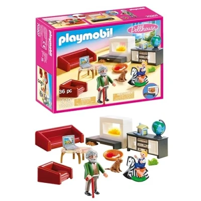 Immagine di PLAYMOBIL Dollhouse 70207, Soggiorno Con camino, effetti luminosi, Dai 4 anni