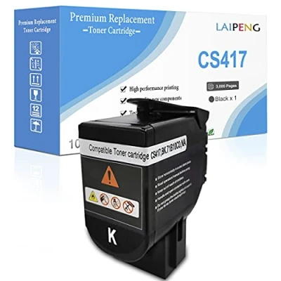 Immagine di Cartuccia Toner Compatibile CS317 CX317 CS417 CX417 CS517 CX517 Nero Volume Standard 3000 Pagine per Lexmark CS317dn CX317dn CS417dn CX417de CS517de CX517de Stampanti