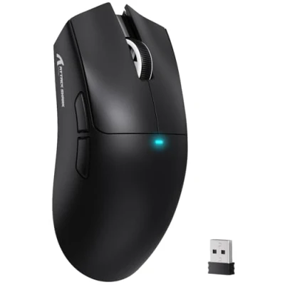 Immagine di ATTACK SHARK X11SE Mouse da Gioco Wireless, 63g Superleggero con Sensore PixArt PAW3311, 22000 DPI, Tri Mode BT/2.4 Ghz/Cablato, 1000 Hz, Batteria 300mAh, Doppio Driver, per PC/Mac (Nero)