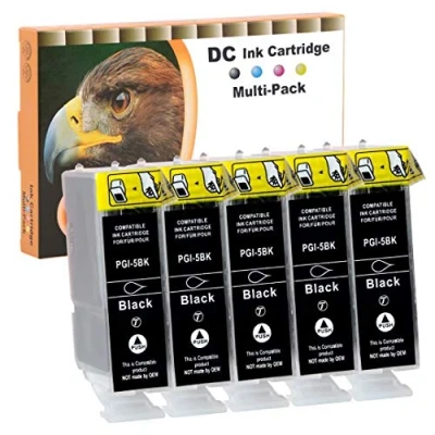 Immagine di D&amp;C Cartuccia d&#039;inchiostro compatibile per Canon PGI 5 CLI 8 Pixma MP530 MP600 MP600r MP610 MP800 MP800r MP810 MP830 MP970 MX700 MX850 iP3300 iP3500 iP4200x iP4300 iP4500x iP5200 (5 Nero)