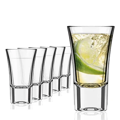 Immagine di Bicchierini liquore da shot Set bicchieri grappa 57 ml amaro trasparenti 6 lavabili in lavastoviglie