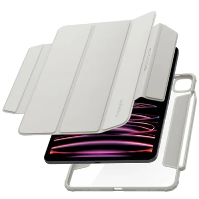 Immagine di Spigen Cover AirSkin Pro Compatibile con iPad 11 polici M2 4a Generazione (2022) / 3a (2021) 2a (2020) 1a (2018) copertura magnetica staccabile Grigio