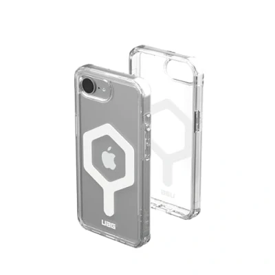 Immagine di Urban Armor Gear Plyo MagSafe Custodia outdoor Apple iPhone 16e Trasparente, Bianco Carica induttiva, Compatibile con MagSafe, Anti urti 114501114341