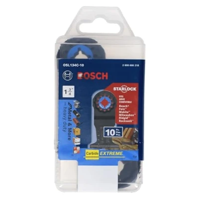 Immagine di BOSCH Starlock OSL134C 10 Confezione da lame oscillanti multiuso in metallo e carburo di per tagliare barre ferro, metallo, legno con chiodi, cartongesso piastrelle