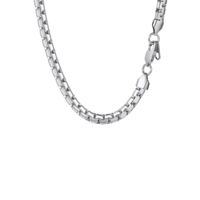 Immagine di PROSTEEL Collana catena scatola piatta 50 cm larghezza 6 mm colore argento acciaio inossidabile grande robusta grossa hip hop