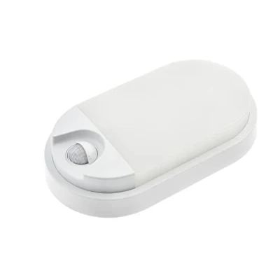 Immagine di HUBER Lampada da Parete Raccordo Ovale a LED con Sensore di Movimento 140 10 W 800 lm IP54 (Bianco)