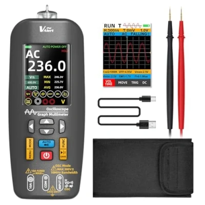 Immagine di BSIDE O1 Multimetro Digitale TRMS Oscilloscopio Portatile Rivelatore di Tensione 3 in 1 LCD a Colori Tester Ricaricabile con 10Mhz Memoria Voltmetro Amperometro per Audio DIY Automotive