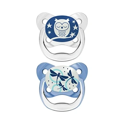 Immagine di Dr Brown&#039;s Prevent Glow in The Dark Ciuccio gufo/libellula 0 6 mesi