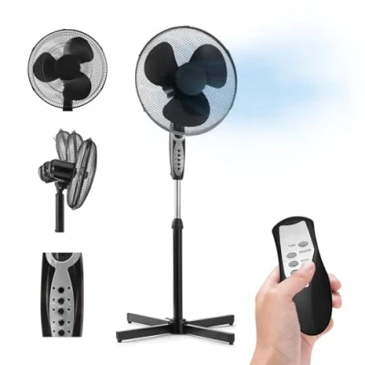 Immagine di Ventilatore a Piantana con Telecomando Silenzioso e Potente Pale da 40 cm Timer 7 ore Oscillante Altezza Inclinazione Regolabile