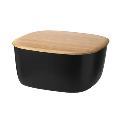 Immagine di Stelton RIG TIG Contenitore per il pane, quadrato, in plastica, 23 x cm, colore: Nero