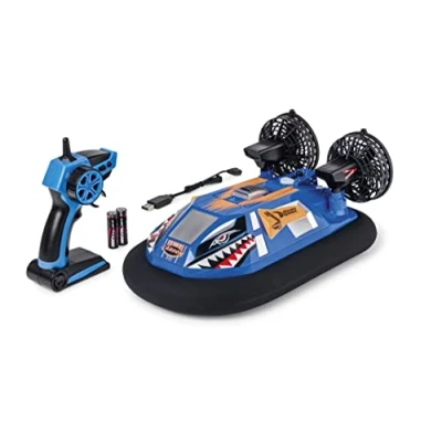 Immagine di Carson 500108048 Hovershark 2.4G 100% RTR blu/arancio con telecomando a 2,4 GHz, barca RC, giocattolo telecomandato per bambini, hovercraft