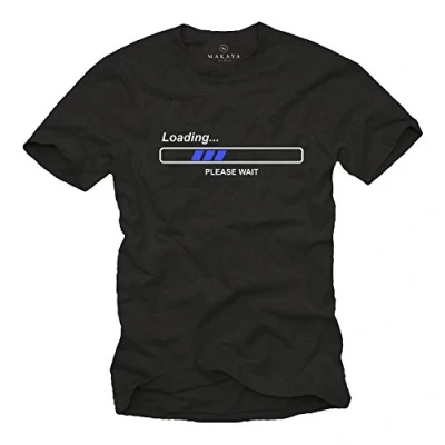 Immagine di MAKAYA Accessori Nerd Maglietta Originale Geek T Shirt con Scritta Simpatica Uomo Nera L