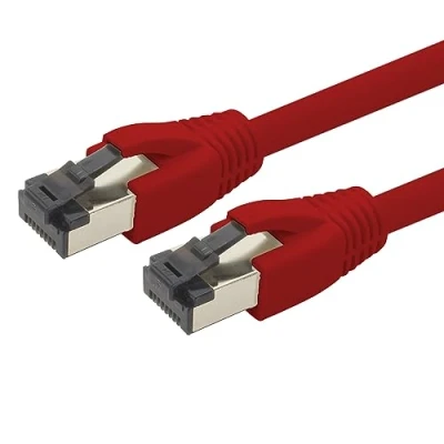 Immagine di 1aTTack.de cavo di rete Cat 8, 0,25 m, CAT8, rosso 1 pezzo Cat.8 Lan 2000 Mhz 40 Gbit s 40GBase T Poe+, patch Ethernet, LSZH, x