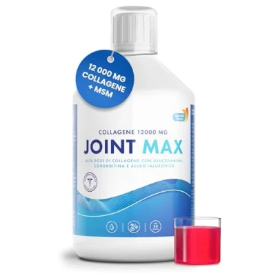 Immagine di Joint MAX 500ml I Collagene Idrolizzato Puro (Tipo I, II e III) Glucosamina, MSM, Condroitina, Curcuma, Acido ialuronico, Vit C Aroma 100% Naturale Senza Zucchero Fornitura per 20 Giorni