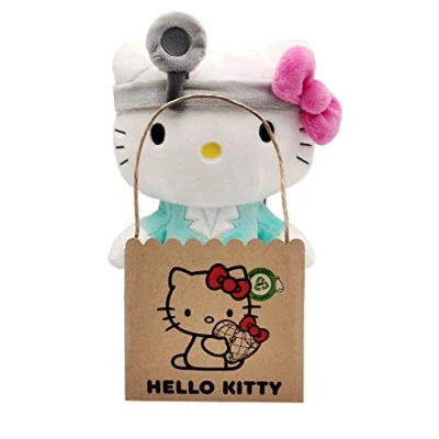 Immagine di Hello Kitty dottore in peluche ecologico 25 cm mini shopper di carta