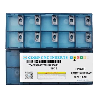Immagine di APMT1135PDER M2 Inserti per fresatura Lama indicizzabile in metallo duro utensili a spallamento quadrato, rivestimento Pvd, 10 pezzi