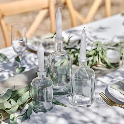 Immagine di Ginger Ray Portabottiglie in vetro con candele, per matrimoni e feste, confezione da 3, colore: verde