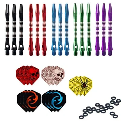 Immagine di ToBeIT 15 Pezzi Freccette Asta (Dart shafts) in Alluminio 5 Set 2BA Aste per