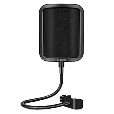 Immagine di Aokeo Maschera per microfono professionale Pop Filter Shield Blue Yeti, Snowball, HyperX QuadCast e qualsiasi altro