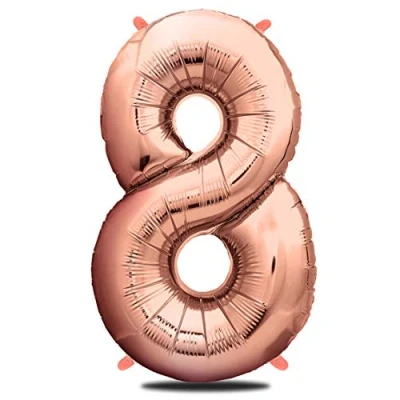 Immagine di envami® Palloncini Compleanno 8 Anni Oro Rosa 101 CM Palloncino Numero Numeri Gonfiabili Decorazioni Vola con l&#039;Elio
