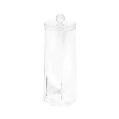 Immagine di Compactor Porta Dischetti Struccanti, Con Coperchio, Polistirene Trasparente, Ø 7,5 x H. 20cm, RAN5059