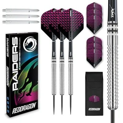 Immagine di Raider: 23g Set di freccette in tungsteno con punta acciaio professionale Rosso Scelta del colore disponibile