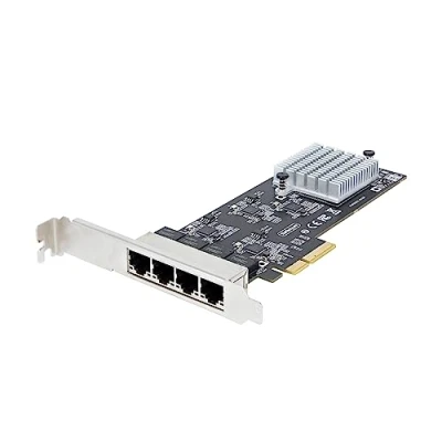 Immagine di StarTech.com Scheda di rete 2.5 Gigabit a 4 porte Ethernet PCIe da 2,5 Gbps NBASE T, Intel I225 V, NIC Multi Gigabit, LAN per PC PCI Express, Interfaccia (PR42GI NETWORK CARD)