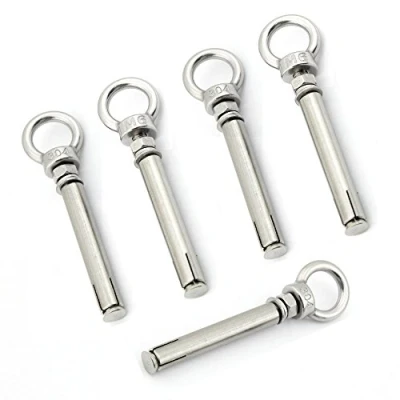 Immagine di Yasorn Vite ad espansione con bullone anello in acciaio inossidabile M6x80mm, confezione da 5 pezzi