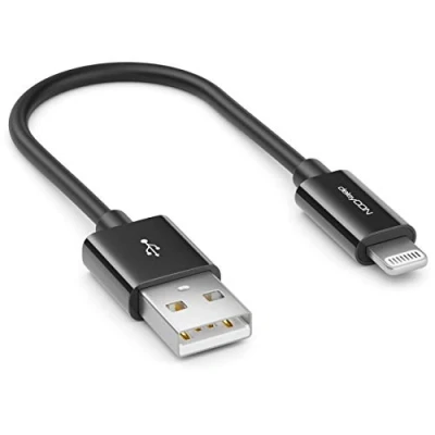 Immagine di deleyCON 0,15m Lightning 8 Pin Cavo di Ricarica USB Dati Certificato MFI per Apple iPhone 14 Pro Max Plus SE 13 Mini 12 Nero