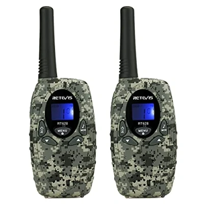 Immagine di Retevis RT628 Walkie Talkie per Bambini, a Lungo Raggio 8CH Bambini di 3 12 Anni, Regali Giocattolo Avventure all&#039;Aperto in Campeggio (1 Paio, Mimetico)