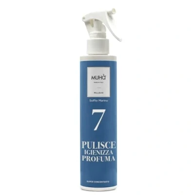 Immagine di MUHA&#039; Spray Multiuso, Pulisce Igienizza, Profuma Qualsiasi Ambiente, Annulla gli Odori, Fragranza Soffio Marino, Formato da 200 ml