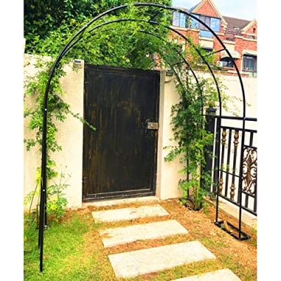Immagine di Arco for Rampicanti Metallo Da Giardino Supporto In Resistente Alle Intemperie 120x220cm 160x220cm 240x220cm Rose Piante Traliccio Ruggine ( Color : Nero , Size