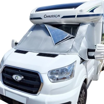 Immagine di Oscurante Termico Esterno Cabina Accessori Camper per Ford Transit 2015 2025 MK8 &amp; MK9, Parasole Protezione Solare