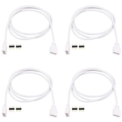 Immagine di WANGCL 4PCS LED Strip Light Cavo di Estensione 4pin o RGB 3528 5050 2835 Striscia Luce 1m