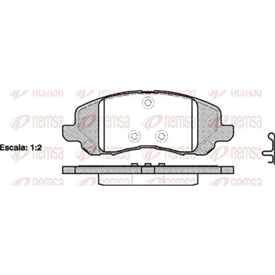 Immagine di REMSA 0804.20 Kit pastiglie freno Assale anteriore con foglio adesivo accessori, molla MITSUBISHI: ASX SUV, Outlander 2 JEEP: Compass