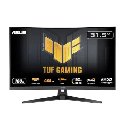 Immagine di ASUS TUF Gaming VG32WQ3B, Monitor Curvo da 31,5&quot;, Quad HD VA (2560x1440), 0,5 ms (GTG), 180Hz, Tecnologia Extreme Low Motion Blur, FreeSync, 90% DCI P3, Nero