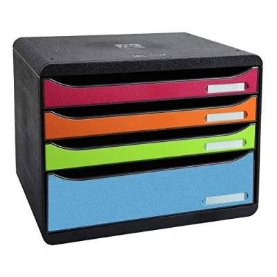 Immagine di Exacompta 315798D BIG BOX PLUS orizzonte IDERAMA 4 cassetti Nero/Arlecchino