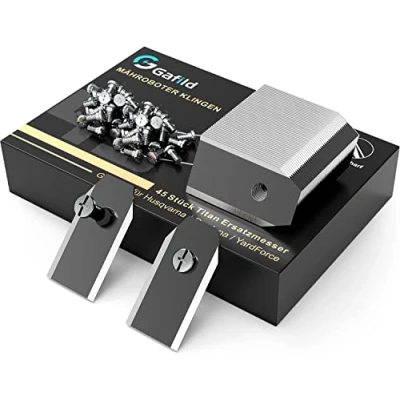 Immagine di Gafild Titanio Acciaio Inossidabile Lame Ricambio,45PCS Lama di taglio per Automower (nero)